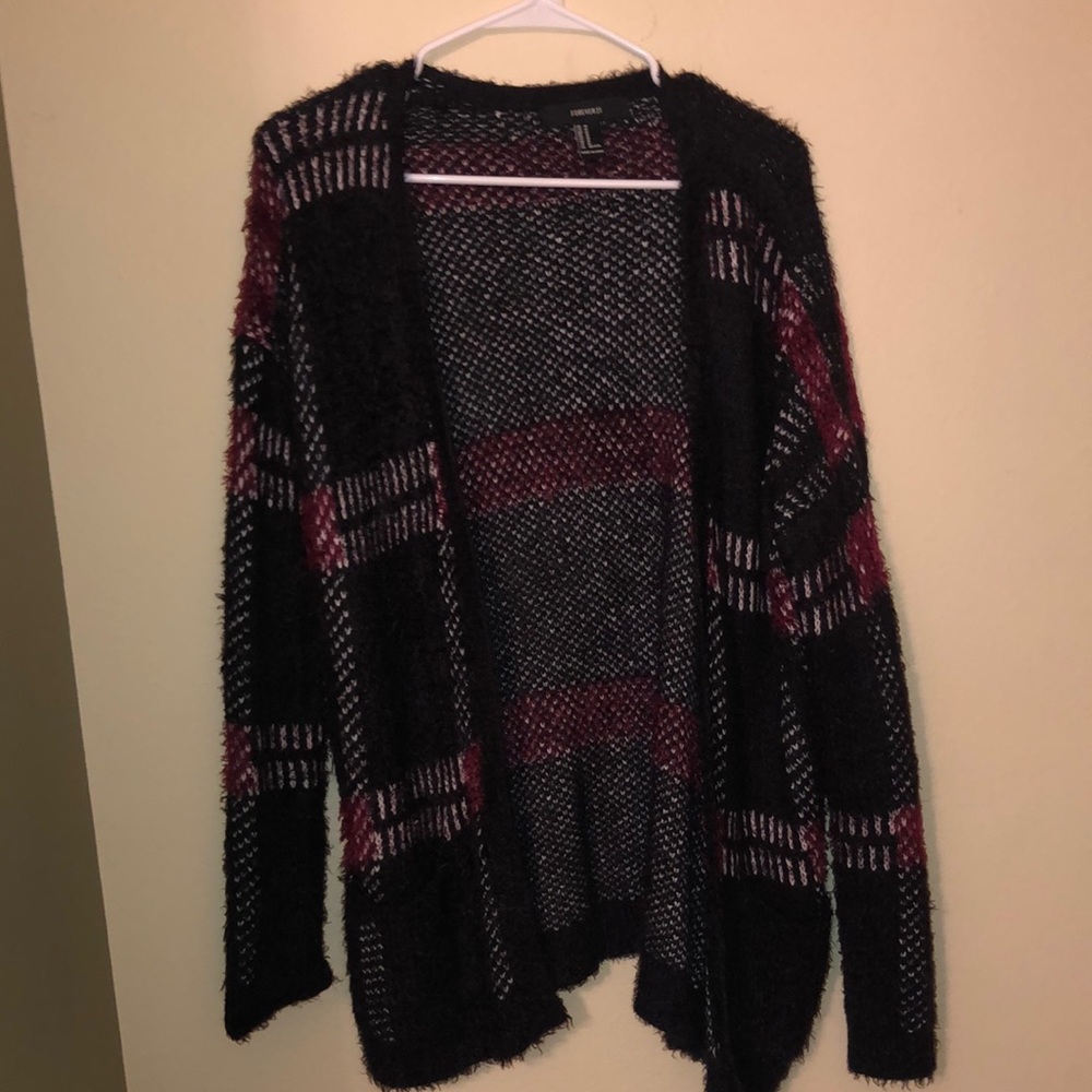 Super soft black, red, and white sweater from Forever 21. Size medium.